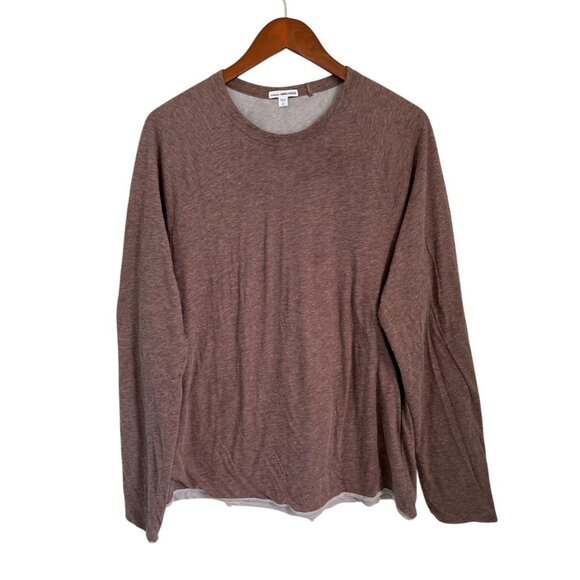 James Perse Double Layer Crewneck Knit Shirt Cotton/Poly/Linen Made in Japan - M - Picture 1 of 7